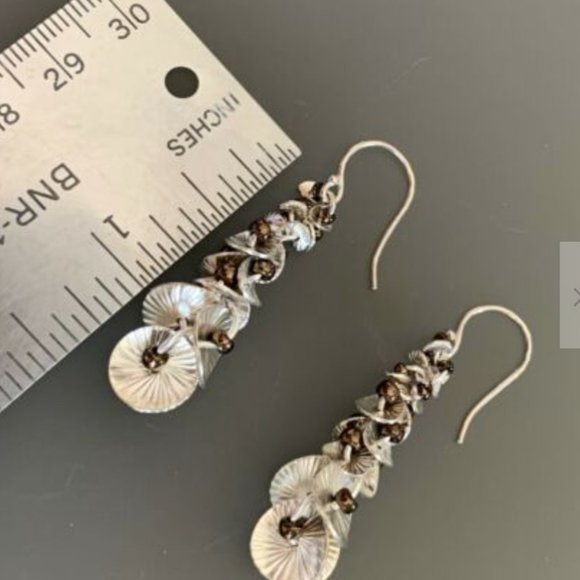 Silpada W2172 Sterling Silver Metallic Seed Bead Earrings - Picture 2 of 2